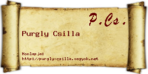 Purgly Csilla névjegykártya